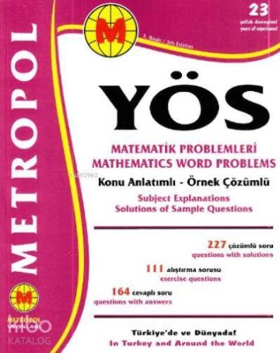 YÖS Matematik Problemleri Konu Açıklamalı Örnek Çözümlü - 1